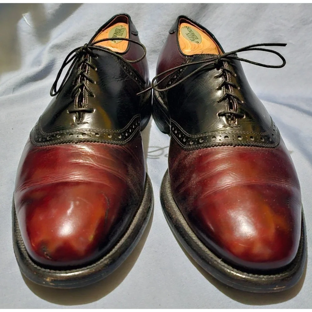 ALLEN EDMONDS 10 D 8274 POLO VTG 80's SPECTATOR SADDLE SHOE VINTAGE DRESS‎ SHOE